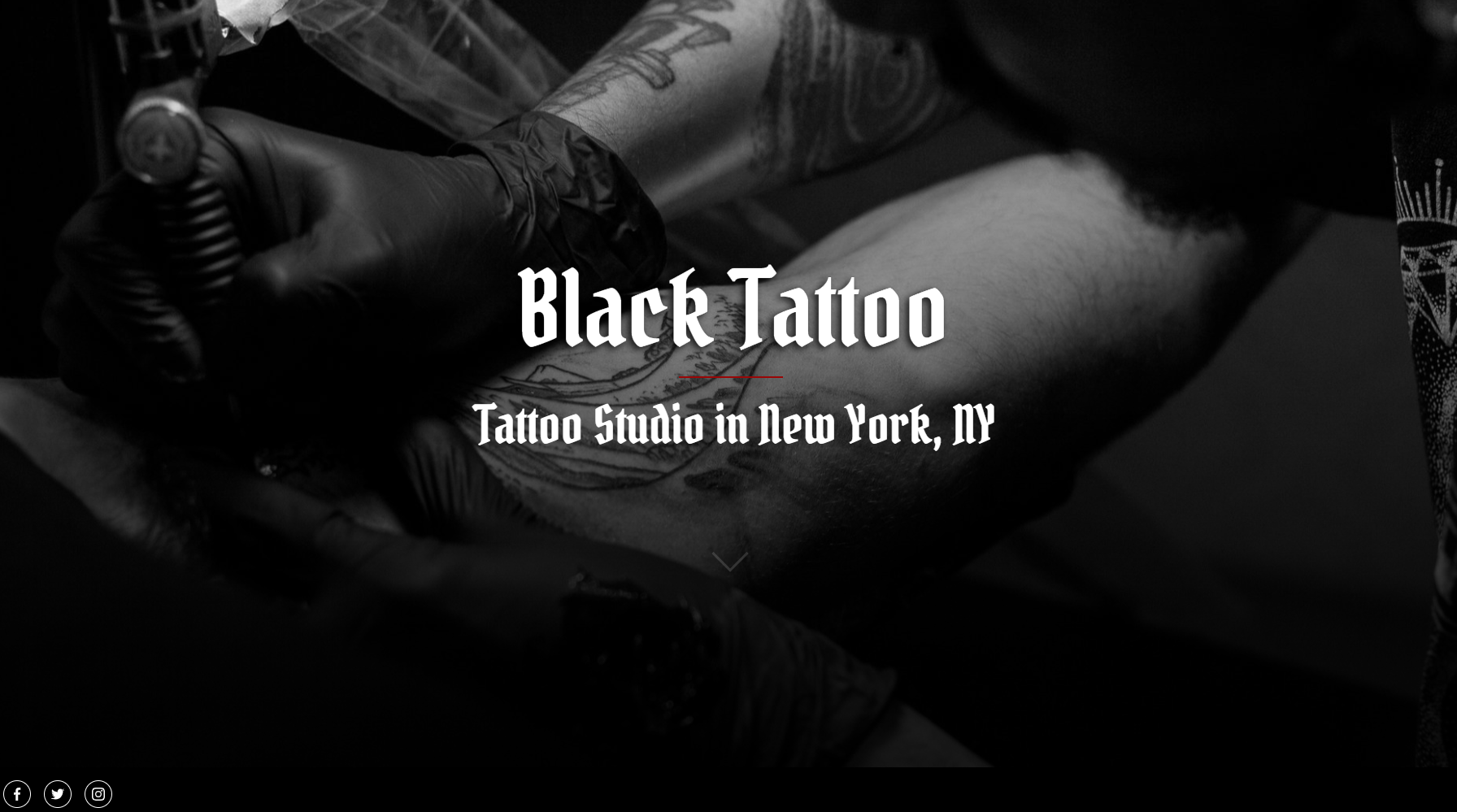 Black Tattoo Shop Website by LoneSync Website Builder