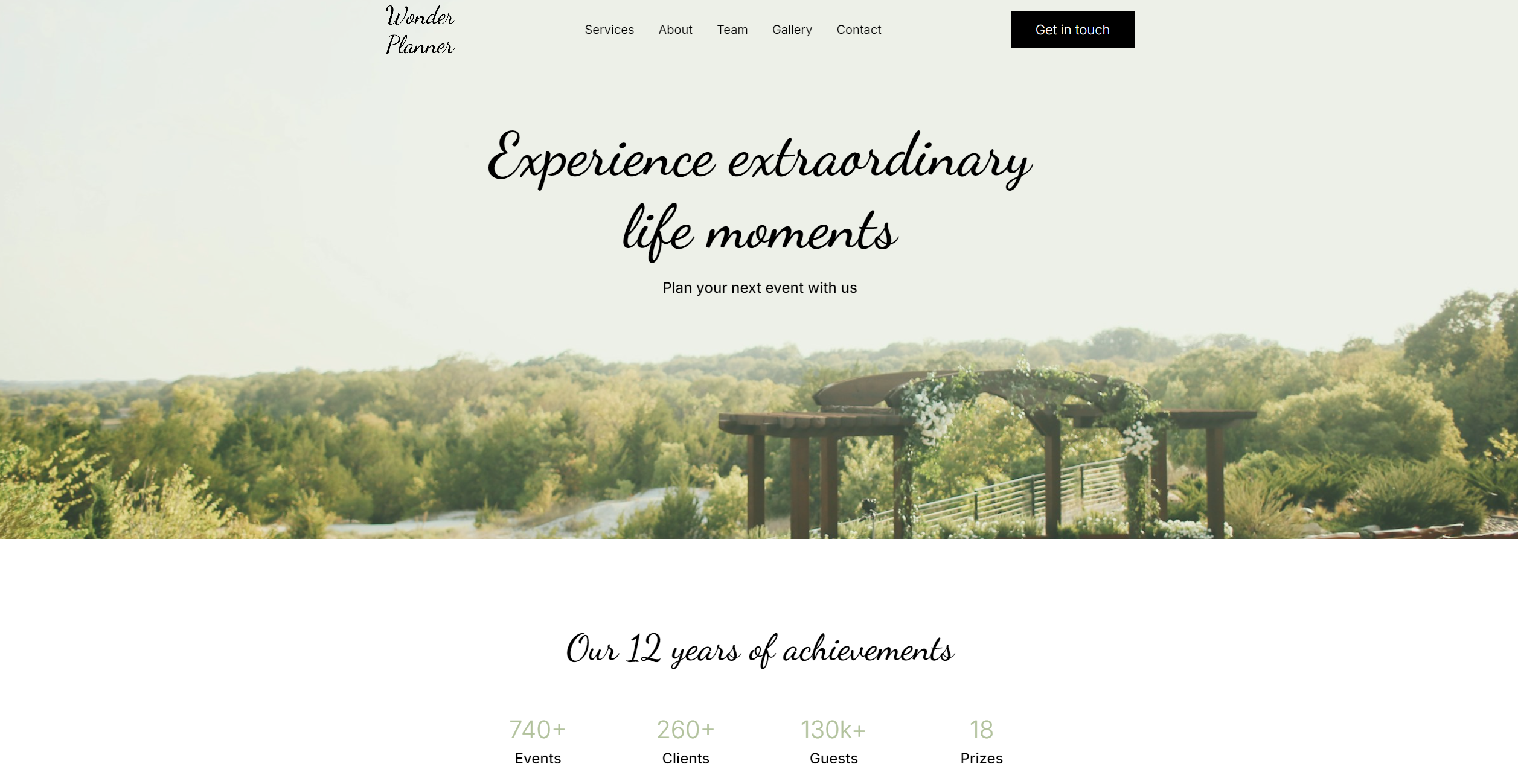Event Planner Website Design by LoneSync Website Builder
